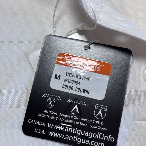 Antigua Golf Polo Womens Striped Desert Dry Short Sleeve Size M NWT - Picture 10 of 13